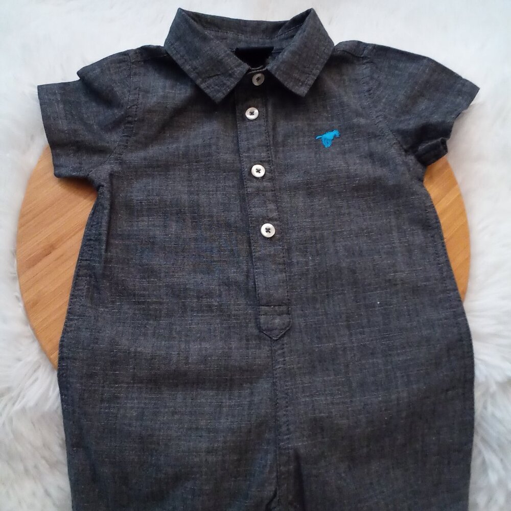 Boys infant Wrangler romper Sz 12 months #0498